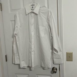 Geoffrey Beene white button down 17 neck 32/33 size XL wrinkle free